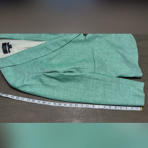 J. Crew Parke Blazer Stretch Linen Green Size 4 H9710 - Picture 7 of 13